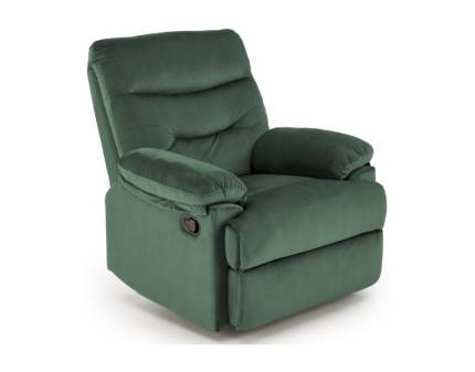 Fotoliu DRAGER cu recliner manual, catifea green 77x90-160xH105cm 