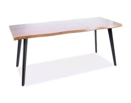 Masa extensibila FRESNO ARTISAN din furnir stejar, metal negru 120-180x80xH76cm 