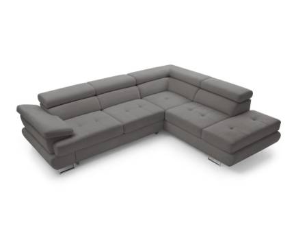 Coltar extensibil LUTON cu lada pentru depozitare, tetiere reglabile, cotiera reglabila, personalizabil 275x225cm