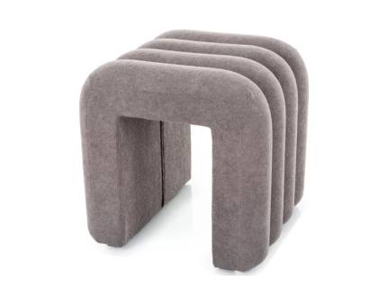 Taburet TICA material textil grey 40x38cm