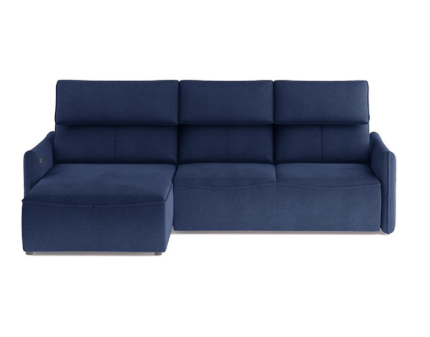 Coltar cu reglaj electric MANGO MINI W material catifea, cu lada pentru depozitare 260x175cm