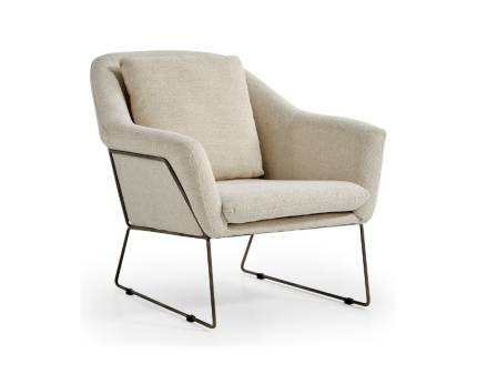 Fotoliu MABEL cu picioare metalice, premium, personalizabil 90x100xH85cm