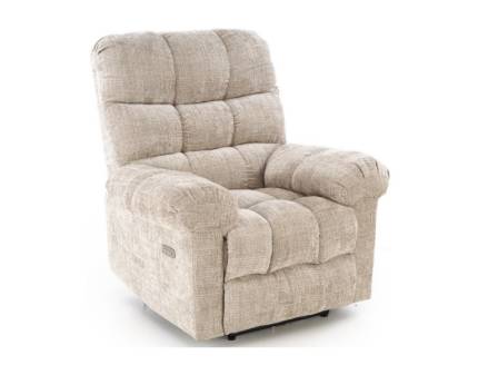 Fotoliu AMORE cu recliner electric, incarcare USB integrata, material textil-plusat beige, confortabil 105x100xH86cm