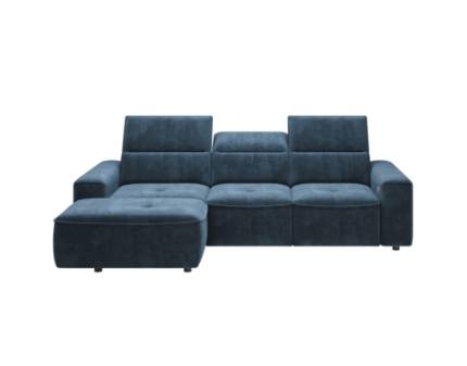 Coltar cu reglaj electric COLOMBO MINI cu lada pentru depozitare, tetiere reglabile, personalizabil 275x182cm