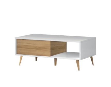 Masuta VIDA din PAL Egger alb lucios si nuc Pacific 111x59xH43cm