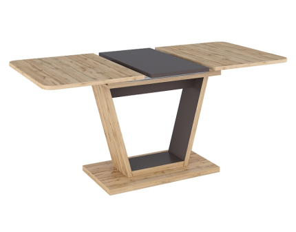 Masa extensibila NIGEL MARO din PAL melaminat stejar/ maro 120-160x80xH76cm 