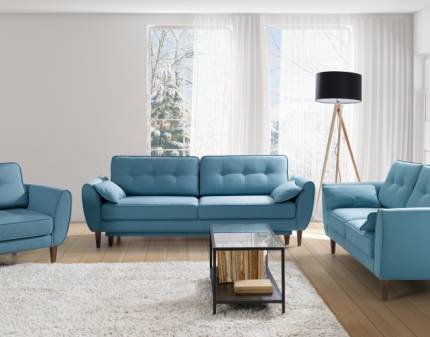 Set canapele 3+2+1 locuri CANDY personalizabil - canapea extensibila cu lada 237x94cm, canapea 2 locuri 184x94cm, fotoliu 102x94cm