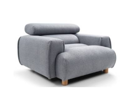 Fotoliu NARA cu tetiera reglabila, picioare nuanta lemnului, personalizabil 113x114xH71-86cm