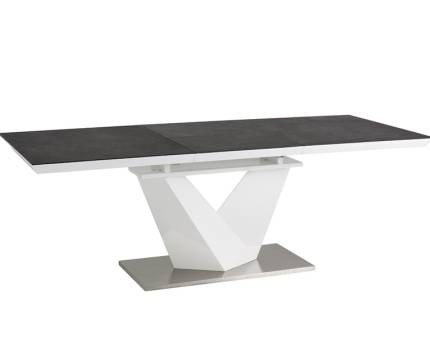 Masa extensibila ALARAS II  din MDF negru si alb 140-200x85xH75cm
