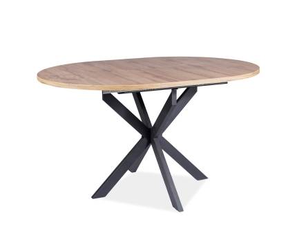 Masa extensibila GASTON ARTISAN 100 din MDF stejar artisan, metal negru 100-135xH76cm