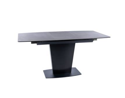 Masa extensibila BRISTOL CERAMIC BLACK din ceramica cu efect de marmura neagra, metal negru 120-160x85xH76cm