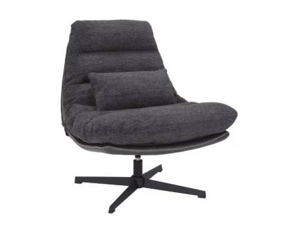 Fotoliu FELICIA RAVEN rotativ, confortabil, cu perna, material textil + ecopiele 73x77xH86cm