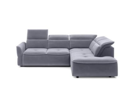 Coltar cu reglaj electric MURILLO L cu lada pentru depozitare, tetiere reglabile, personalizabil 261x218cm