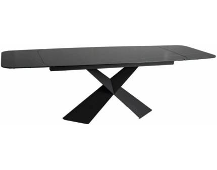 Masa extensibila AVANGARD II CERAMIC NL din ceramica NOIR LAURENT neagra, metal negru 160-240x95xH76cm