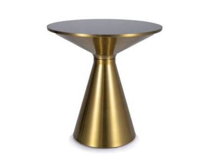 Masuta SETI din sticla securizata neagra, metal auriu 50xH53cm