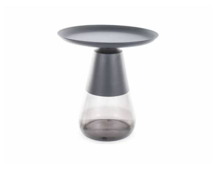 Masuta TIFFANY A BLACK din metal negru mat, sticla 50xH52cm