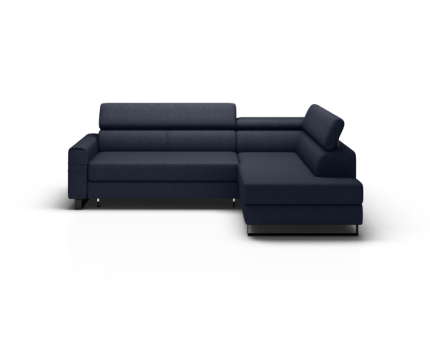 Coltar extensibil LIVIO W cu lada pentru depozitare, tetiere reglabile, personalizabil 249x184cm