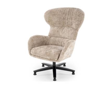 Fotoliu FRANCO rotativ, material textil-plusat bej, confortabil, cu spatar inalt 80x83xH104cm