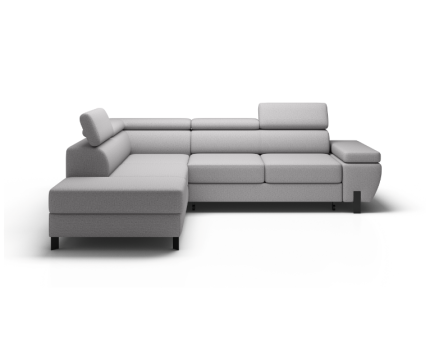 Coltar extensibil MOLINA L cu lada pentru depozitare, tetiere reglabile, personalizabil 263x210cm