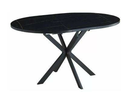 Masa extensibila GASTON BLACK 100 din MDF cu efect de marmura neagra, metal negru 100-135xH76cm