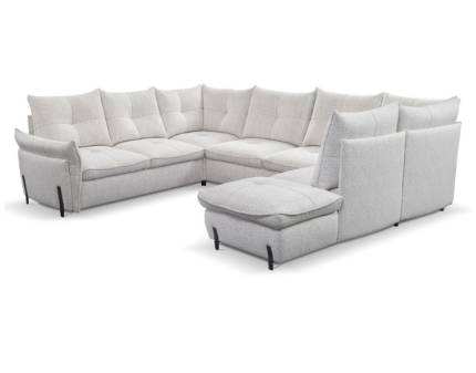 Coltar extensibil ALMERIA 5 cu lada pentru depozitare, personalizabil 250x319x220cm