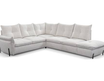 Coltar extensibil ALMERIA 4 cu lada pentru depozitare, personalizabil 288x250cm