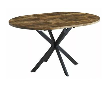 Masa extensibila GASTON VINTAGE 100 din MDF si furnir nuc vintage, metal negru 100-135xH75cm