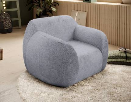 Fotoliu cozy cu design curbat TEDDY JR. personalizabil 86x82xH56cm