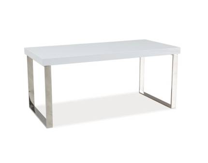 Masuta ROSA WHITE din MDF alb lucios, metal crom 100x50xH46cm
