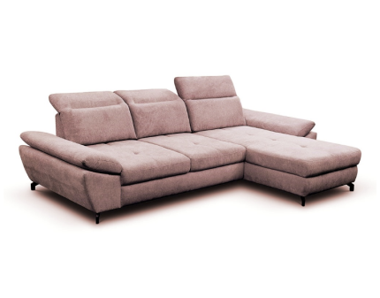 Coltar extensibil PAOLO reversibil, cu lada pentru depozitare, tetiere reglabile, spatar reglabil, personalizabil 292x201cm