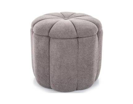 Taburet TUP cu spatiu pentru depozitare, material textil gri 45xH40cm